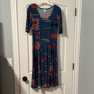 LuLaRoe Aztec Patterned Midi Dress